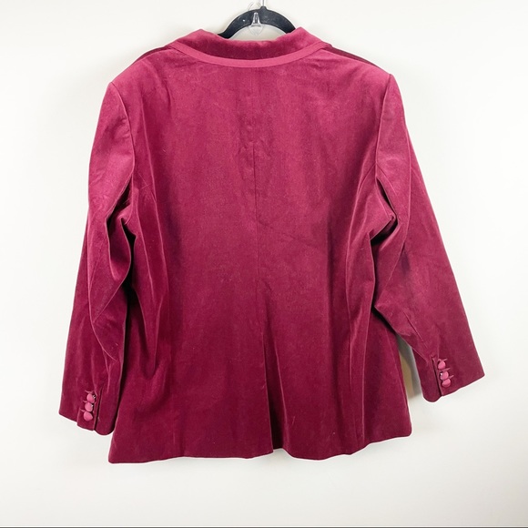 Dark academia/light Academia, Burgundy Velvet, Long lined blazer, plus size 18 - Picture 3 of 13